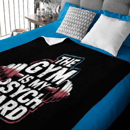 Gym Is My Psych Ward Muscles Workout Fitness Baby Blankets