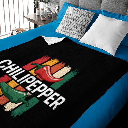 Chili Pepper Retro Vibe Baby Blankets