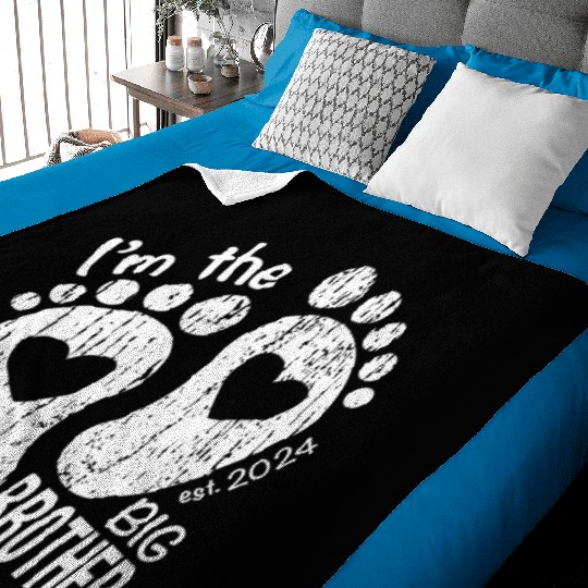 I’m the big brother -newborn sibling design Baby Blankets