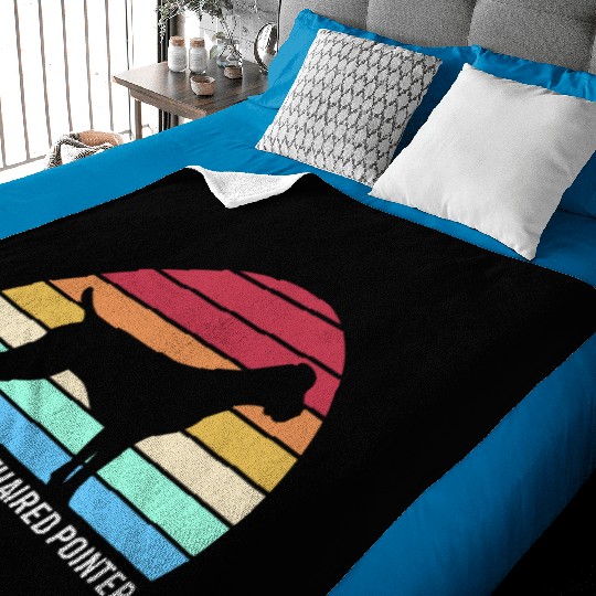 Retro German Shorthaired Pointer Dog Silhouette Baby Blankets