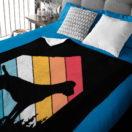 Retro Dog Silhouette German Shorthaired Pointer Baby Blankets