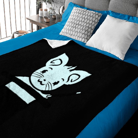 Magical Enchanted Top Hat Cylinder Wizard Cat Sir Baby Blankets