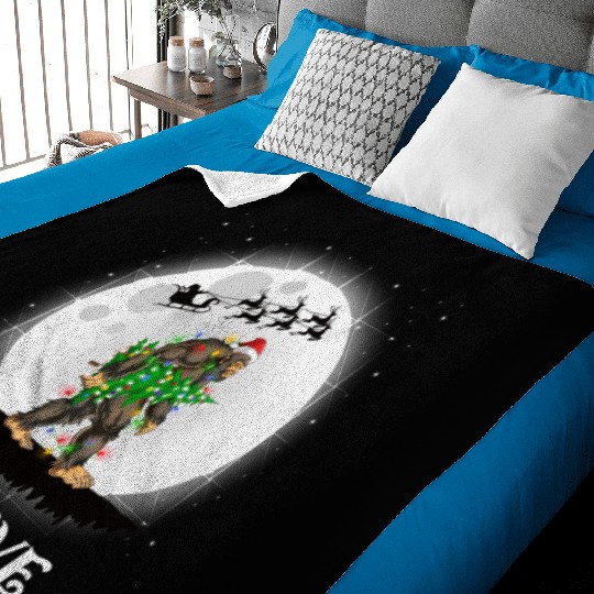 Bigfoot Christmas Tree Lights Believe Sasquatch Baby Blankets