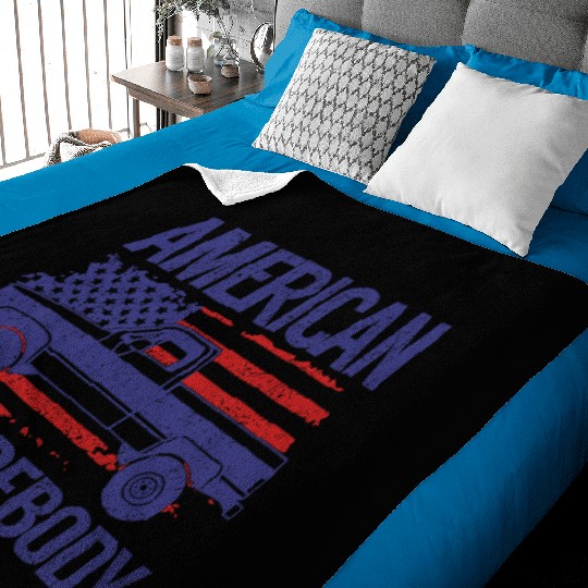 Classic C10 American Square Body Truck USA Flag Baby Blankets
