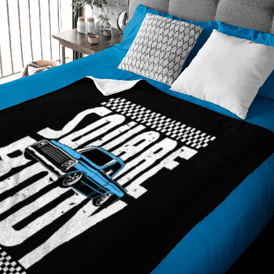 Vintage American Square Body Truck 4x4 Mud Trucks Baby Blankets