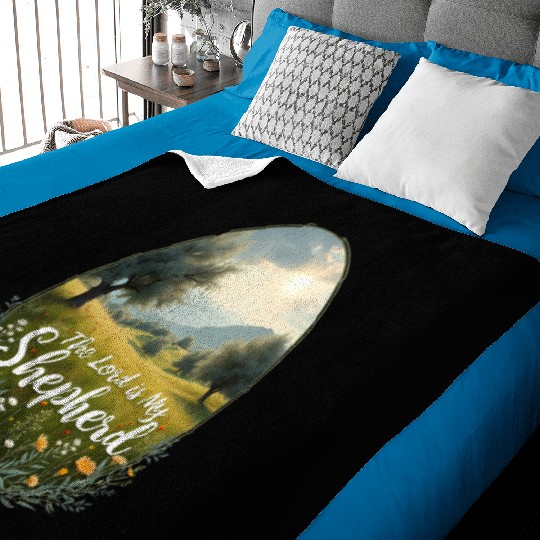 The Lord Is My Shepherd Peaceful Christian Artwork Baby Blankets