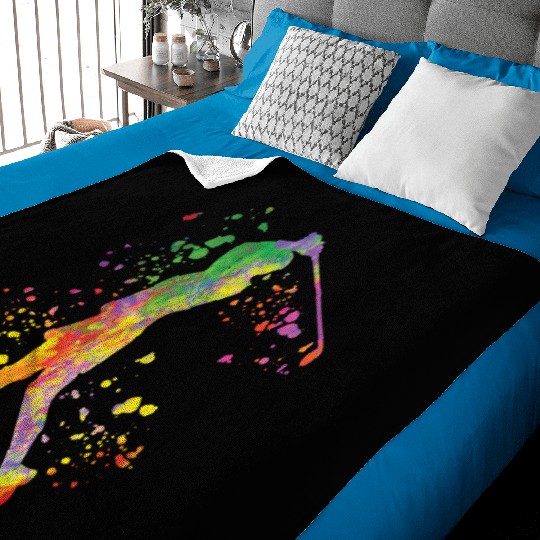 Golfer Colorsplash Kids Miniature Golf Baby Blankets