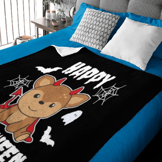 Deer Happy Halloween Cute Devil Witch Costume Baby Blankets