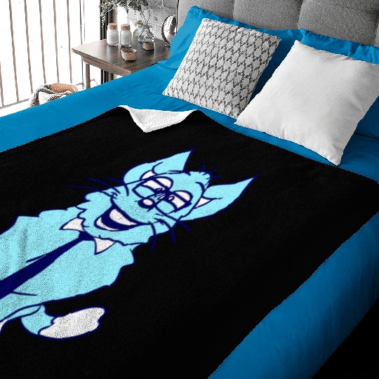 Nerd Cat Horn-rimmed Glasses Geek Smart Kitten Fun Baby Blankets