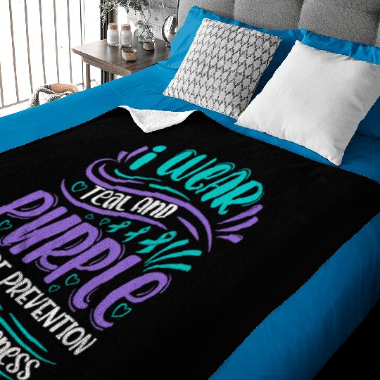 Wellness Collection - I Wear Purple & Teal Baby Blankets