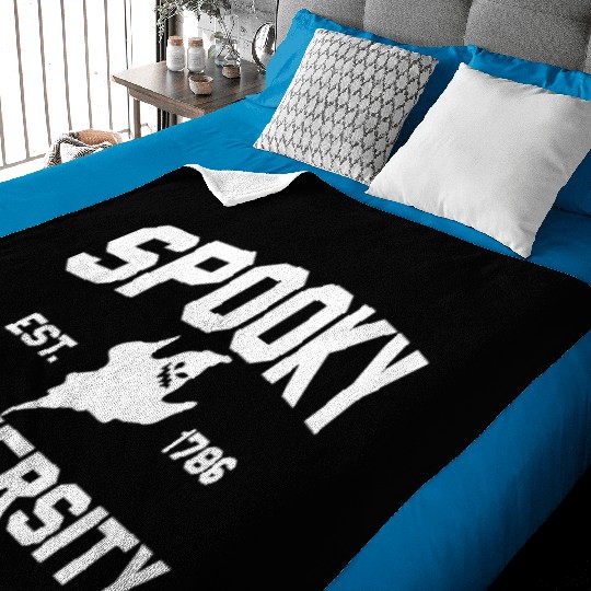 Spooky University Established 1786 Ghost U Spookyu Baby Blankets