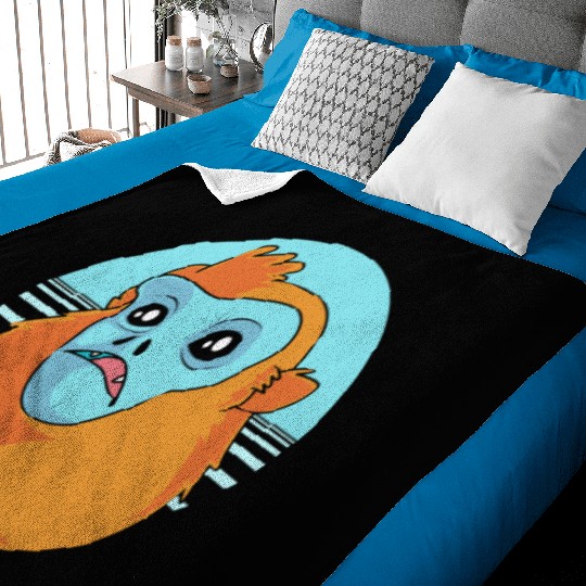 Funny Monkey Face Golden Snub Nosed Monkey Baby Blankets