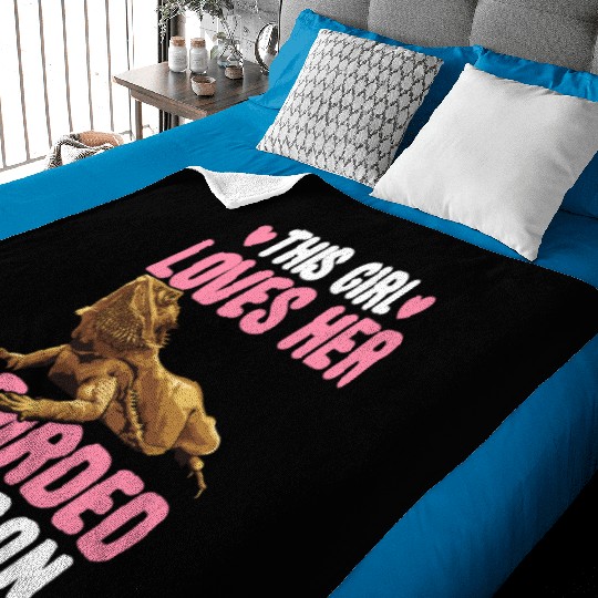 This Girl Loves Her Bearded Dragon Lizard Lover Baby Blankets