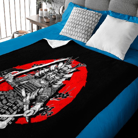Kanji Katana Oni Demon Ninja Samurai Baby Blankets