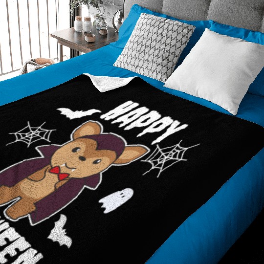 Deer Happy Halloween Cute Devil Vampire Costume Baby Blankets