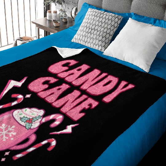 Christmas Candy Cane Santa Xmas kids Women Men Baby Blankets