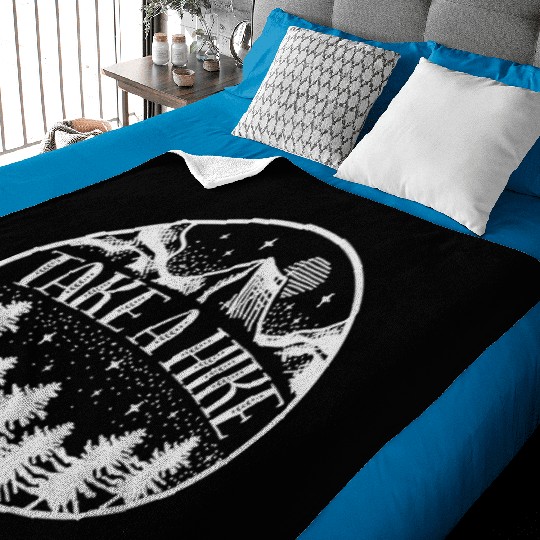 Take A Hike Mountain Hiking Camping Outdoors Baby Blankets