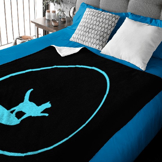 Cat Moon Cliff At Night Werewolf Round Howling Fun Baby Blankets