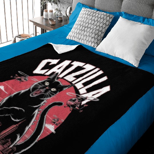 Catzilla Attacks City Design Baby Blankets