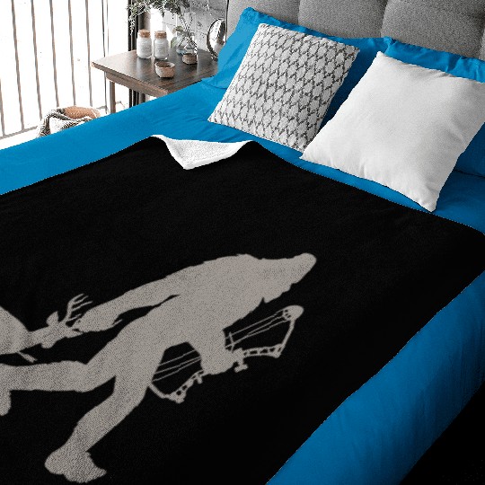 Bigfoot Sasquatch Deer Hunter Baby Blankets