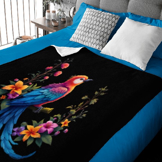 Fantastical Bird Of Paradise Painting Baby Blankets