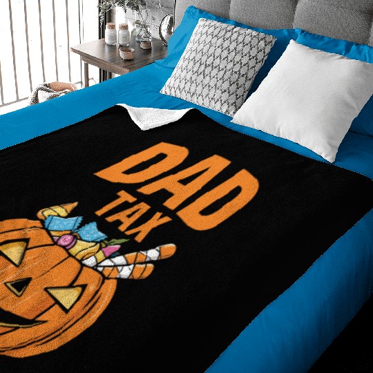 Dad Tax Halloween Pumpkin Candy for Dads kids Baby Blankets