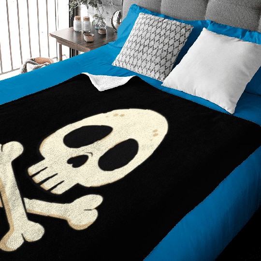 Cartoon skull and crossbones Baby Blankets