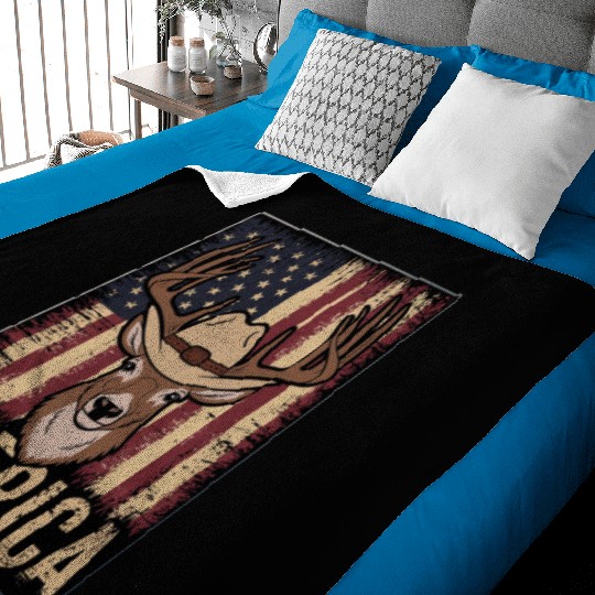 Deer Hunting American. Baby Blankets