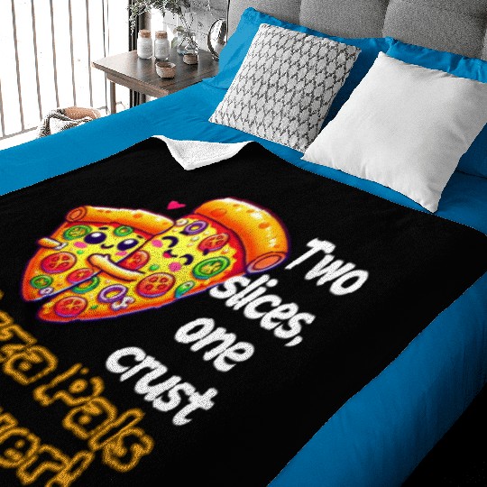 Cheesy Together: Two Slices, One Heart! Baby Blankets