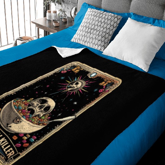 Cereal Killer Tarot Card Horror Movies True Crime Baby Blankets