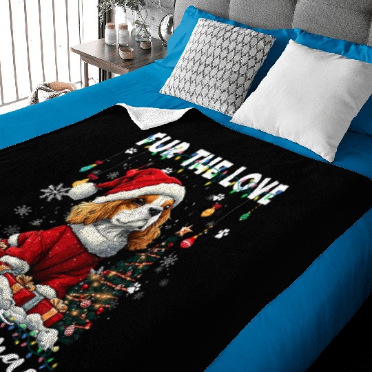 Cavalier King Charles Spaniel Christmas Tree Dog Baby Blankets