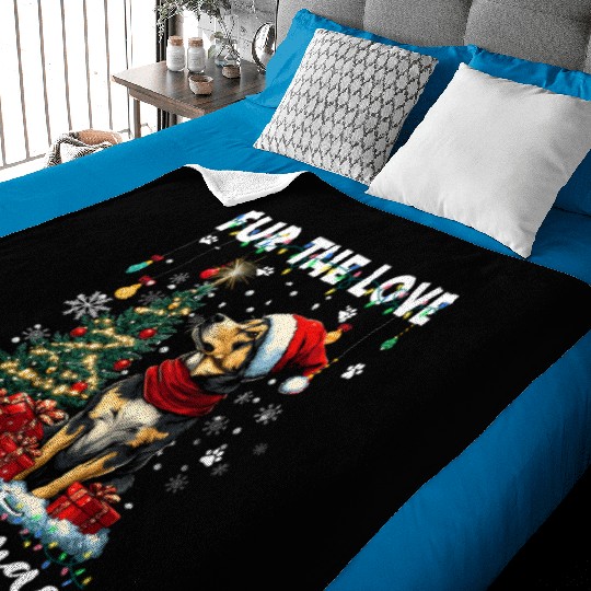 German Shepherd Christmas Tree Decorations Dog Baby Blankets