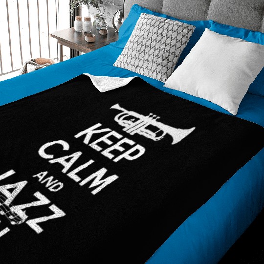 Keep Calm And Jazz On Music Lovers Baby Blankets
