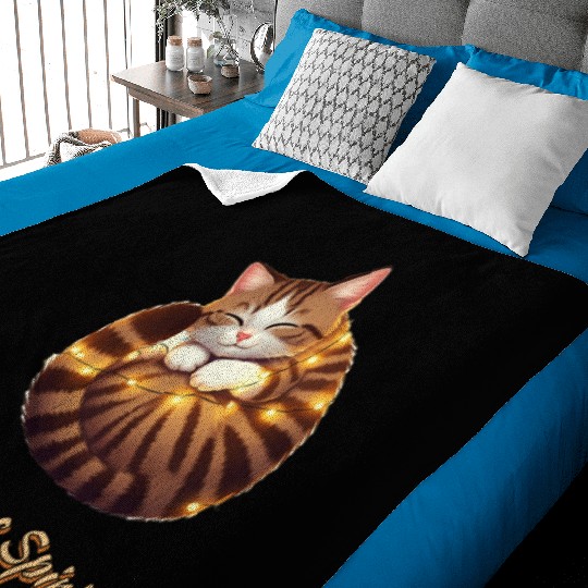 Feline Christmas Spirit Baby Blankets