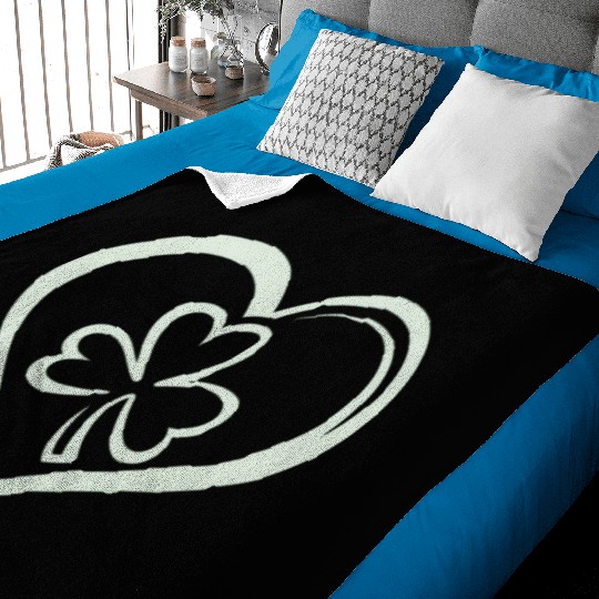 Saint Patrick's Day Funny Shamrock Heart Irish Baby Blankets