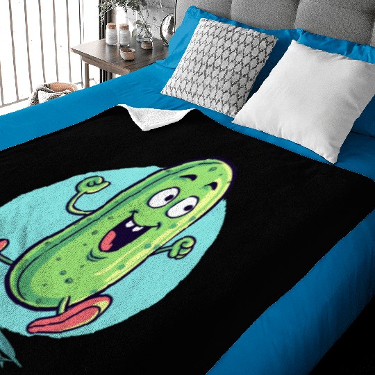 A Happy Running Pickle Baby Blankets