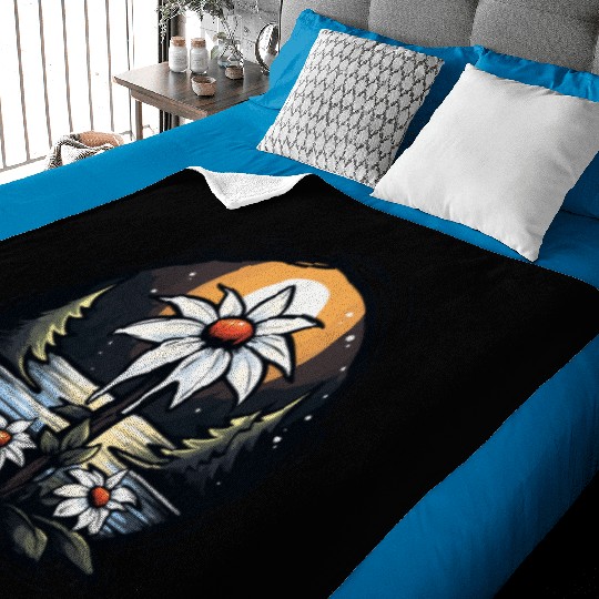 Nature by the River: Flowers and Trees Baby Blankets