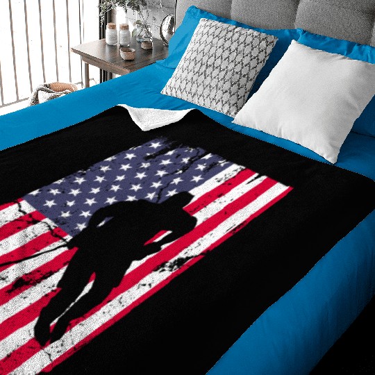 Cute idea American flag hokey lover Baby Blankets