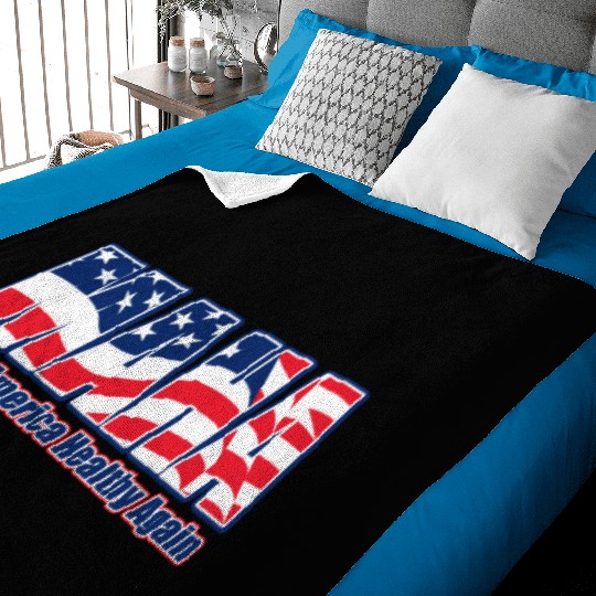 Patriotic Flag Typography Design Baby Blankets