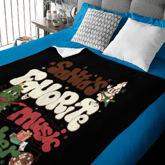 Music Teacher Christmas Baby Blankets Santas Favorite