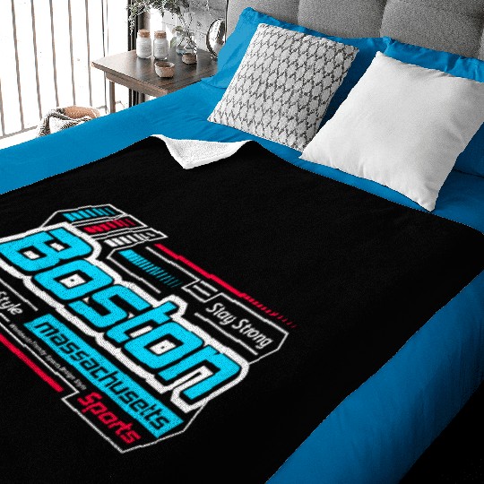 Stay Strong Boston Massachusetts Design Modern Baby Blankets