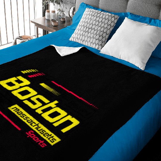 Boston Massachusetts Design Modern Sports Yellow Baby Blankets