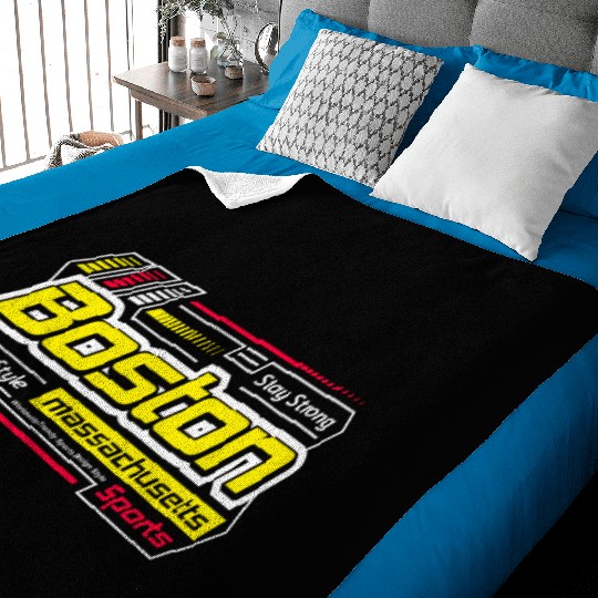 Stay Strong Boston Massachusetts City Baby Blankets