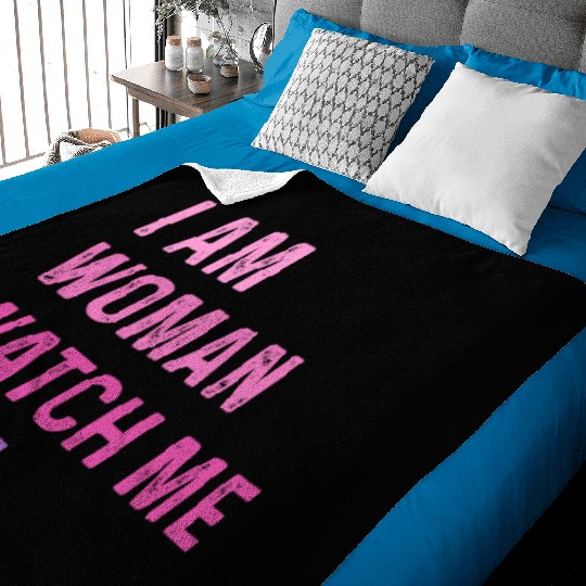 i am woman wstch me vote , us election 2024 Baby Blankets