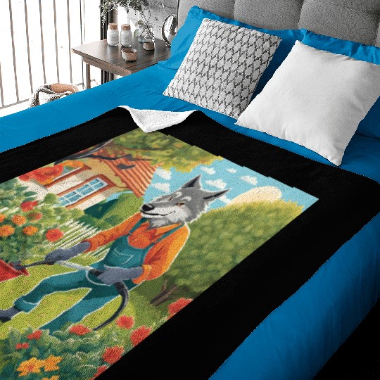 The Lone Wolf Tends His Garden Baby Blankets