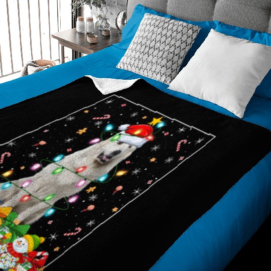 Great Pyrenees Dog Christmas Lights Baby Blankets