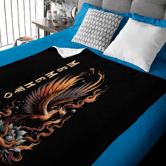 Memento Mori Phoenix Rebirth Fire Art Design Baby Blankets