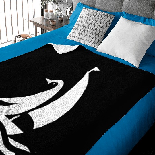 Penguin sailboat sailing silhouette minimalist Baby Blankets