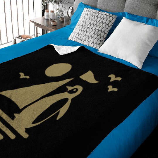 Penguin Sailboat Silhouette Minimalist Baby Blankets
