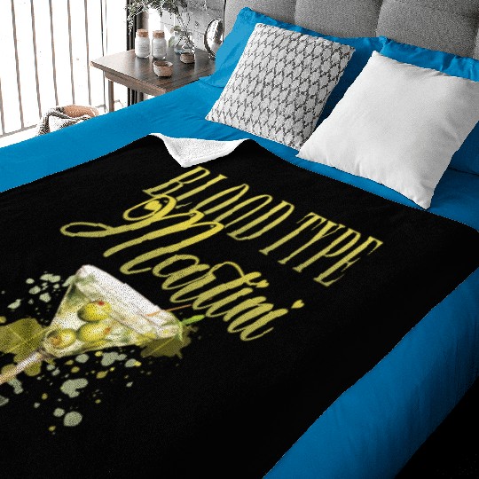 Blood Type Martini Cocktail Bartender Baby Blankets